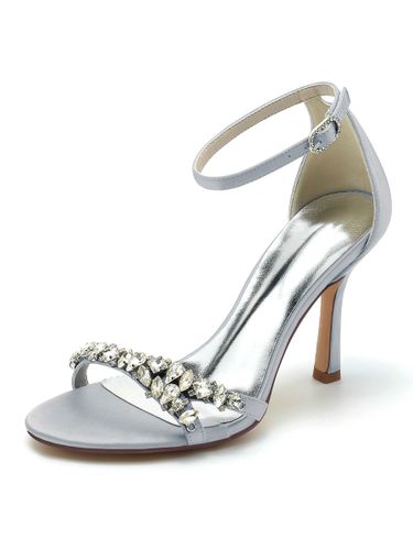 Chaussures de Mariées à Talons Hauts avec Bout Ouvert Unicolore - milanoo.com - Modalova