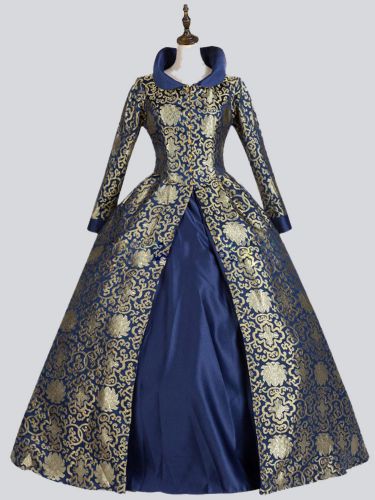 Robe à imprimé Floral en Polyester Victoria Rococo Costume Marie-Antoinettes tunique rétro - milanoo.com - Modalova