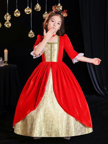Polyester Fiber Tea Party Dentelle Manches 3/4 Polyester Robe Gothique Enfants \'Lolita Robes - milanoo.com - Modalova