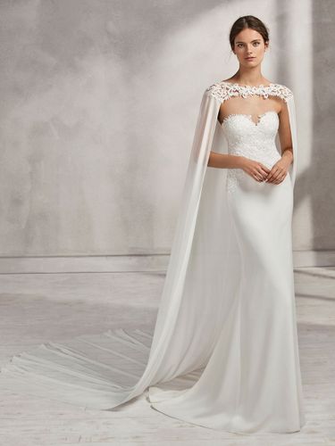 Wraps de mariage Jewel Neck Capes Mousseline de soie Dentelle Bridal Cover Up - milanoo.com - Modalova