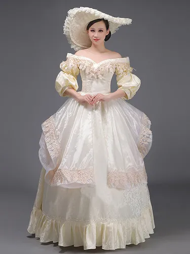 Costumes Rétro Volants Costume Marie Antoinette Robe Polyester Tunique Vintage Vêtements Vintage - milanoo.com - Modalova