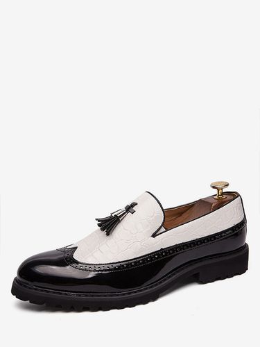 Mocassins à bout d'aile et blancs Slip-On Chaussures de soirée de bal formelles - milanoo.com - Modalova
