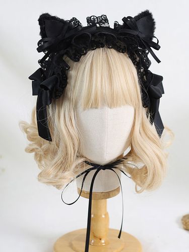 Coiffure Lolita Gothique Nœuds Dentelle Volants Accessoire Polyester - milanoo.com - Modalova
