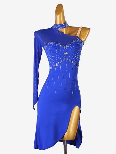 Costume De Danse Latine Robe Lycra Spandex Dos Nu Élégant Costume De Danse Strass - milanoo.com - Modalova