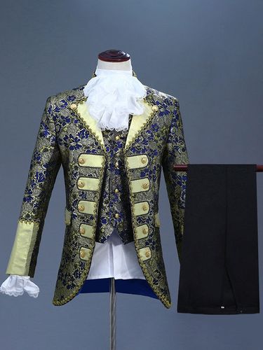 Costume de prince victorien pour homme costume de broderie de luxe costume de carnaval rouge vintage à manches longues à fleurs costumes rétro pour - milanoo.com - Modalova