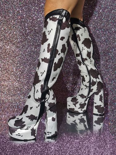 Bottes sexy à talon épais et plateformes - milanoo.com - Modalova