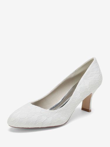Chaussures de mariage Escarpins de mariée Dentelle Bout rond Brodé - milanoo.com - Modalova