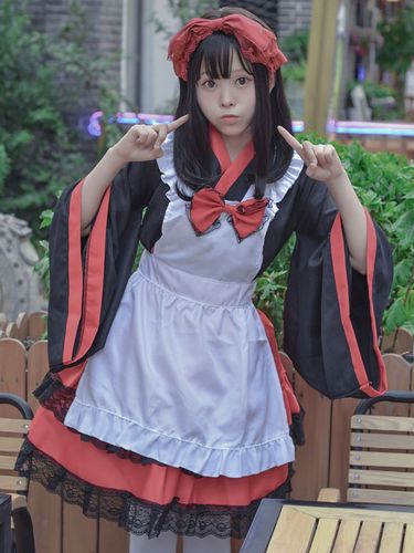 Costumes Lolita de Style Japonais Robes Lolita Polyester Volants Kimono Manches Longues - milanoo.com - Modalova