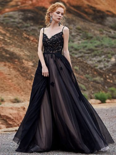 Robes de mariée A-ligne sans manches en dentelle avec train Robe de mariée Personnalisation gratuite - milanoo.com - Modalova