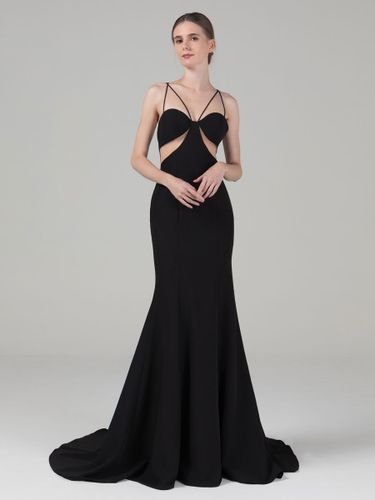 Robes de mariée Stretch crêpe sirène sans manches découpées avec train robe de mariée personnalisation gratuite - milanoo.com - Modalova