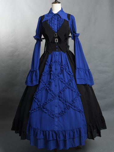 Chemisiers Gothiques Top Lolita Chemise À Manches Longues À Volants Lolita - milanoo.com - Modalova