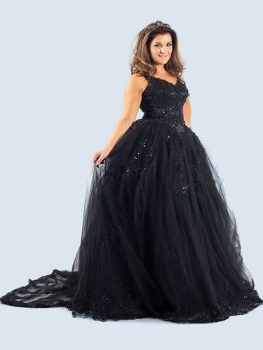 Robes de mariée gothiques A-ligne sans manches en dentelle avec train Robe de mariée Personnalisation gratuite - milanoo.com - Modalova