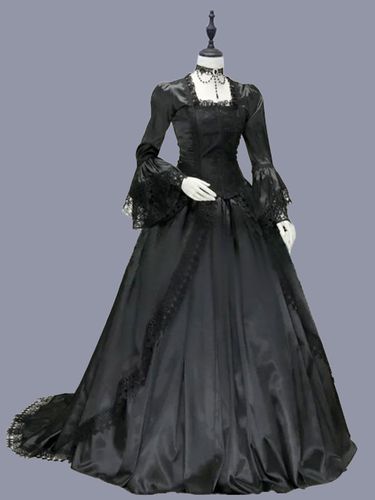 Robe Victorienne Corset à Volants et Dentelle Costume Marie-Antoinette Style Gothique Rococo pour Bal Masqué - milanoo.com - Modalova
