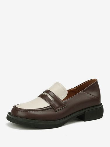 Mocassins en cuir PU à talons épaiss - milanoo.com - Modalova