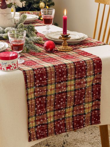 Nappe Costumes de vacances de Noël à carreaux de polyester en fibre de polyester de Noël - milanoo.com - Modalova