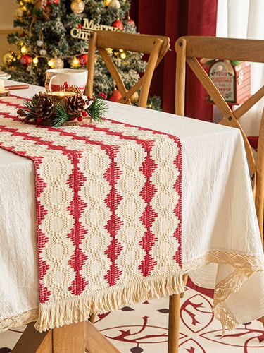 Nappe Costumes De Vacances Carreaux Polyester De Noël Rouge - milanoo.com - Modalova