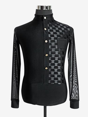 Costume De Danse Latine Homme Top Manches Longues Transparentes Sexy - milanoo.com - Modalova