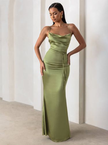 Robes de demoiselle d\'honneur gaine longueur au sol fermeture éclair en tissu satiné robes formelles - milanoo.com - Modalova