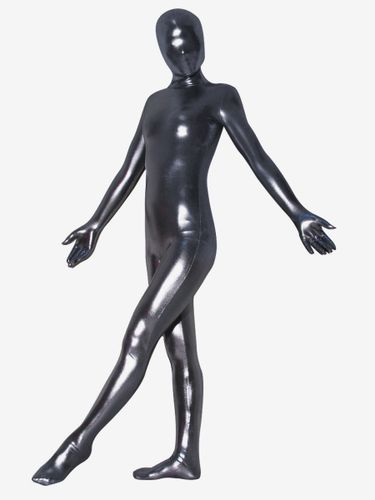 Zentaï unicolore métallisé brillant argent Déguisements Halloween - milanoo.com - Modalova