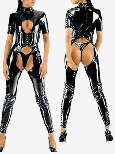 Zentai Sexy Déguisements Halloween Catsuit Sexy Découpez Costume Gimp Body En PVC - milanoo.com - Modalova