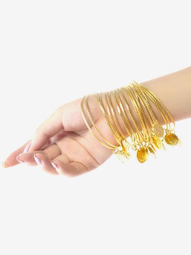 Costumes de danse du ventre Bracelet Blond Metallic Gaufrage s Performance Costume Accessoire Déguisements Halloween - milanoo.com - Modalova
