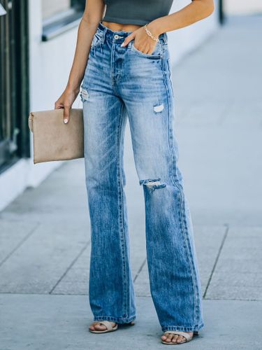 Jeans Jeans Décontractés En Coton Pantalon À Pattes D'éléphant - milanoo.com - Modalova