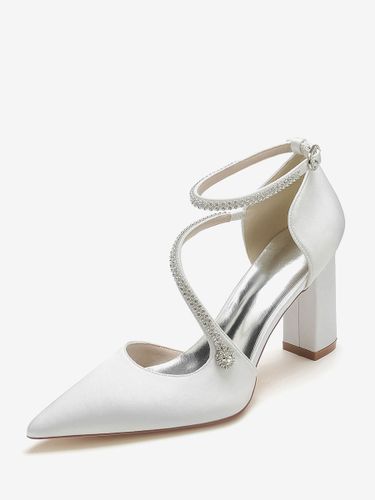 Chaussures de Mariée à Talons Hauts en Cuir Synthétique avec Bout Pointu Unicolore - milanoo.com - Modalova