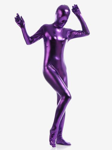 Zentaï métallique brillant violet foncé Déguisements Halloween - milanoo.com - Modalova