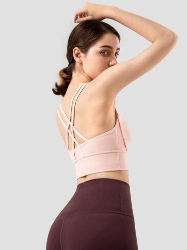 Soutien-gorge De Yoga Col Rond Nylon Top De Tennis Sans Manches Sport - milanoo.com - Modalova