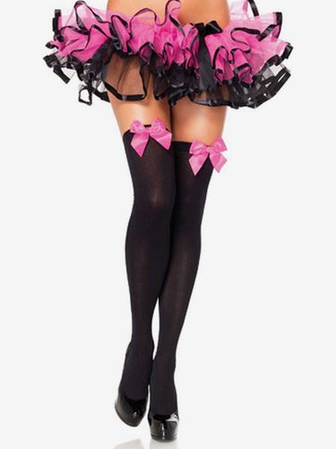Genou High Socks Saloon Fille Bas Arcs Noir Femmes Halloween Costume Accessoires - milanoo.com - Modalova
