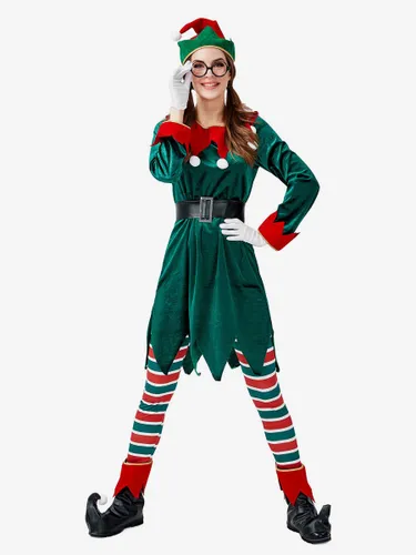 Femmes Noël Ensemble Noël Elfe Foncé Costume de Vacances Déguisements Cadeau Noël - milanoo.com - Modalova