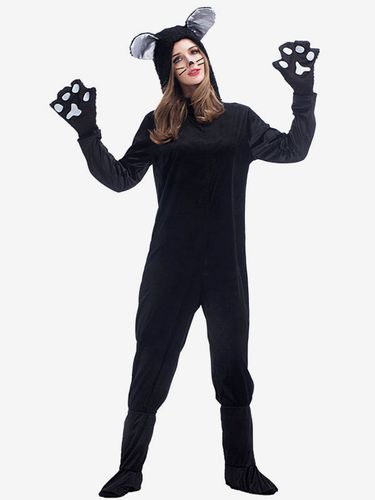 Costume Kigurumi Pyjamas Chats Chaussures Femme Couverture Gants Déguisements Halloween Carnaval - milanoo.com - Modalova
