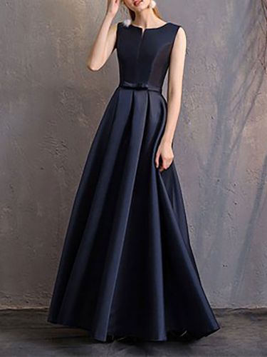 Robe de soirée trapèze col en V en polyester longueur au sol robes de soirée formelles - milanoo.com - Modalova