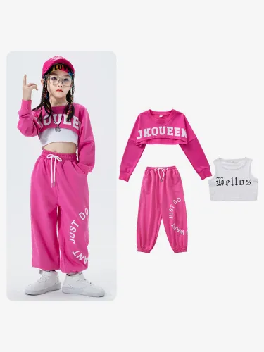 Costumes de danse Jazz pantalons en Polyester filles ensemble 3 pièces - milanoo.com - Modalova