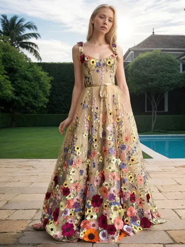 Robe de bal imprimerie Robe de soirée à bretelle zip sur dos au sol - milanoo.com - Modalova