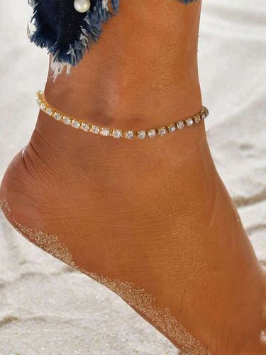 Bracelet de cheville tressé en cristal doré bracelet de cheville pour bal de plage - milanoo.com - Modalova