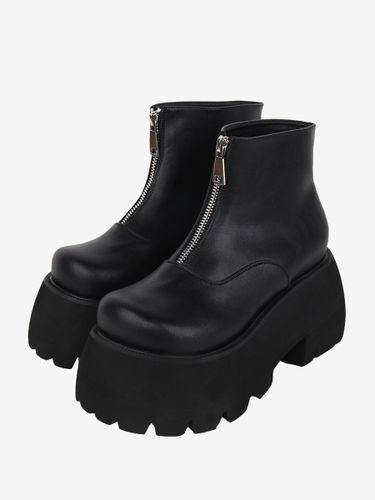 Bottes Lolita Steampunk Détails en métal Chaussures Lolita en cuir PU à bout rond métallique - milanoo.com - Modalova
