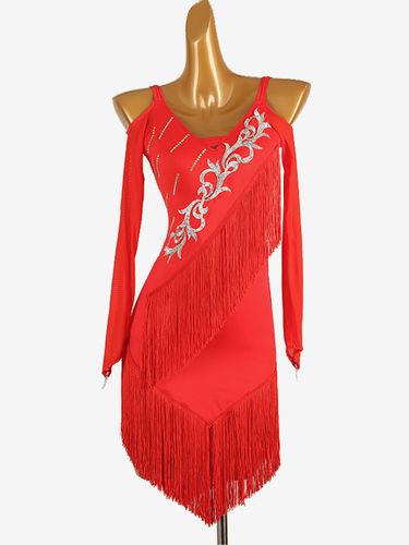 Costume de danse latine Ture robe en Lycra et Spandexs Costume de danse latine élégant à franges - milanoo.com - Modalova