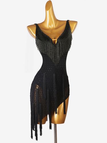 Robes de danse latine s Lycra Spandex robe Sexy frange danseuse latine vêtements de danse - milanoo.com - Modalova