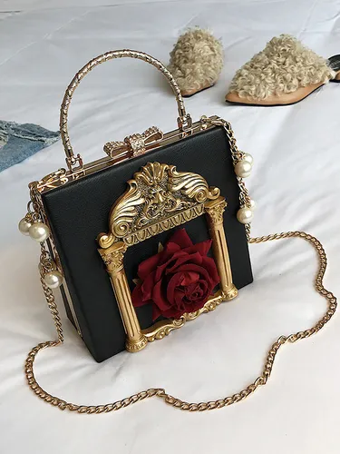Sac gothique Lolita avec chaînes et perles appliquées sac à main en cuir PU accessoires Lolita - milanoo.com - Modalova