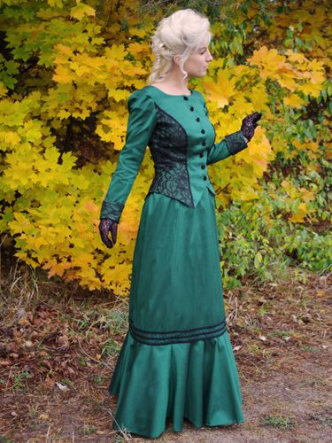Costumes rétro vert foncé Costume Marie Antoinette femme dentelle Polyester ensemble haut jupe rétro Vintage vêtements - milanoo.com - Modalova
