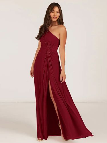 Robes de demoiselle d\'honneur robe de bal longueur au sol fermeture éclair en mousseline de soie robe de soirée de mariage - milanoo.com - Modalova