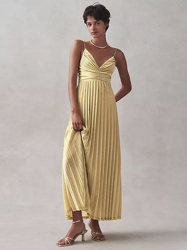 Robe de soirée plissée en Polyester col en V longueur cheville robes de soirée sociales - milanoo.com - Modalova