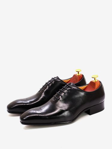 Chaussures habillées en cuir de vachette à bout rond de qualité - milanoo.com - Modalova