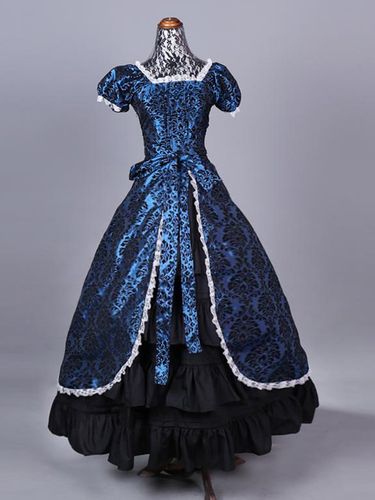 Costumes rétro pour femmes imprimé floral volants polyester ensemble de costumes Marie Antoinette robe de bal masqué rétro - milanoo.com - Modalova