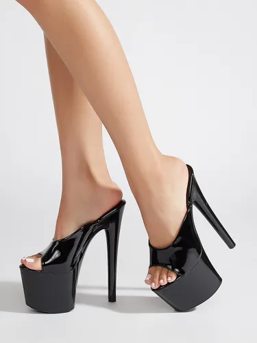 Sandales sexy à talons hauts en cuir PU abricot à bout ouvert Chaussures sexy - milanoo.com - Modalova