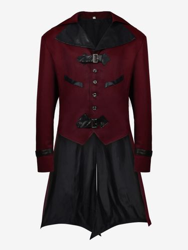 Manteau en polyester à manches longues et boucle élégante vintage marron café pour homme Bourgogne - milanoo.com - Modalova