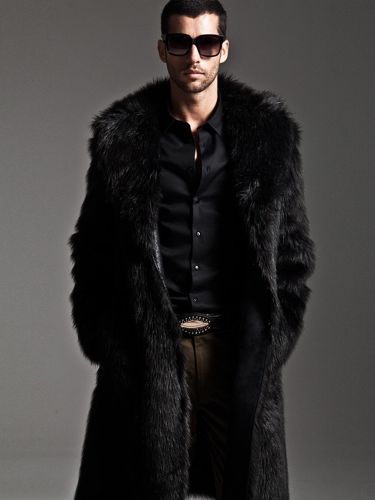 Manteaux En Fausse Fourrure Hiver Chaud s Noir Chic Veste Manches Longues Col Rabattu - milanoo.com - Modalova