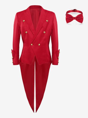 Cravate en polyester à manches longues et boutons vintage vintage pour costumes rétro pour homme Bourgogne - milanoo.com - Modalova