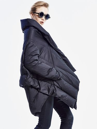 Doudoune d'hiver chaude et ample à ourlet asymétrique et ourlet irrégulier - milanoo.com - Modalova